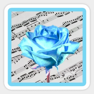 Electric Teal Rose Sticker